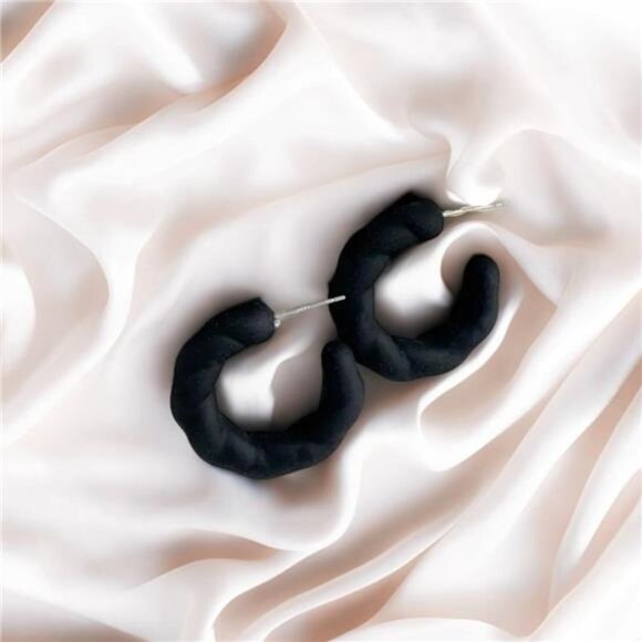 Acrylic C-Hoop Earrings - Picture 2 of 6